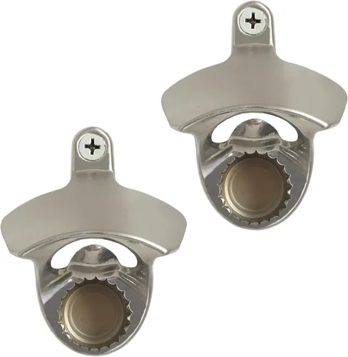 Miniatura 12 de Abrebotellas magnético de bronce antiguo para montaje en pared, abridor de tapas de cerveza con tornillos de acero inoxidable retro con imanes
