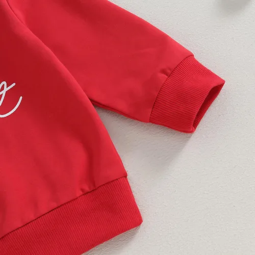 Miniatura 3 de Kupretty Ropa de otoño e invierno para bebé niña, sudadera con cuello redondo y pantalones acampanados a rayas, conjunto de trajes de Navidad