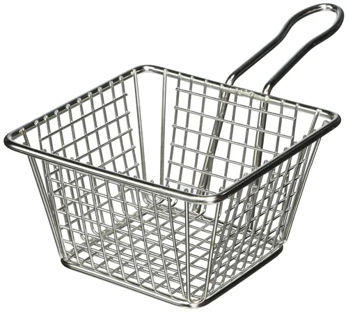 Miniatura 6 de American Metalcraft FRYT433 - Cesta rectangular de acero inoxidable para papas fritas, 4 pulgadas de largo x 3 pulgadas de ancho, color plateado