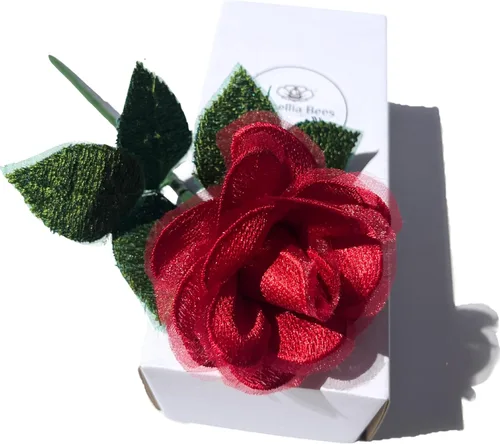 Miniatura 9 de Camellia Bees Rosa de madera, regalo de flores de aniversario de madera para San Valentín, día de la madre, 5º aniversario de boda, regalo de madera