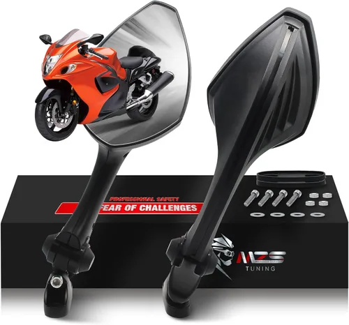 Miniatura 8 de MZS Espejos de motocicleta de carreras, carenado, accesorios para retrovisores laterales, color negro, compatible con ZX6R 636 ZX-6R ZX6RR 2005-2008