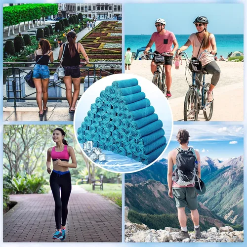 Miniatura 7 de Honoson Toalla de enfriamiento a granel – Toallas frescas para cuello y cara, microfibra transpirable y deportiva para gimnasio, yoga, viajes