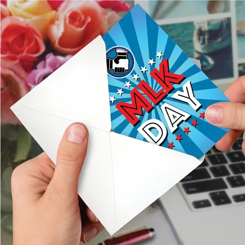 Miniatura 6 de The Best Card Company - Tarjeta de papel del día de Martin Luther King Jr. con sobre de 5 x 7 pulgadas (1 tarjeta) - Brillante y moderno día