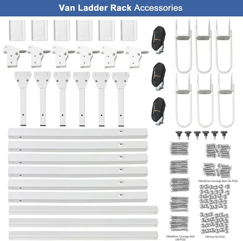 Miniatura 5 de Bastidores de escalera para furgonetas, portaequipajes de acero para Ford Econoline E150 250 350 1992-2015, apto para Chevrolet Express 1500 2500