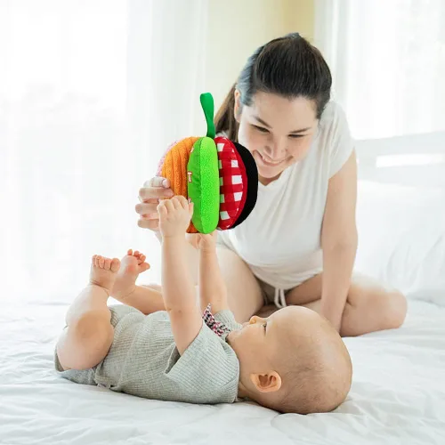 Miniatura 8 de Pelotas sensoriales 8 en 1 para niños pequeños, juguete de tela arcoíris para desarrollo sensorial, juguetes Montessori para bebés de 6 a 12 meses