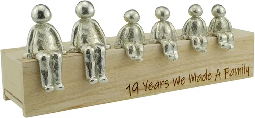 Miniatura 4 de Idea del 19º aniversario – 19 años hicimos un adorno de metal familiar – Elige tu combinación familiar (1 niño)