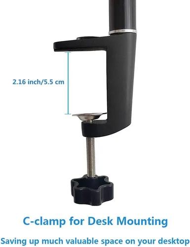 Miniatura 4 de Soporte de escritorio - Soporte de escritorio ajustable para cámara de 12.0-19.5 pulgadas con cabeza de bola giratoria de 360° y punta de tornillo