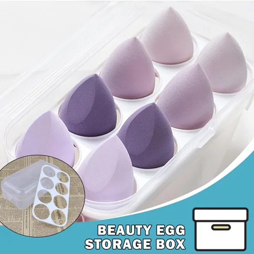 Miniatura 4 de Caja de almacenamiento de huevos de belleza con 8 ranuras para recoger huevos de belleza, contenedor de almacenamiento de huevos, portador de huevos