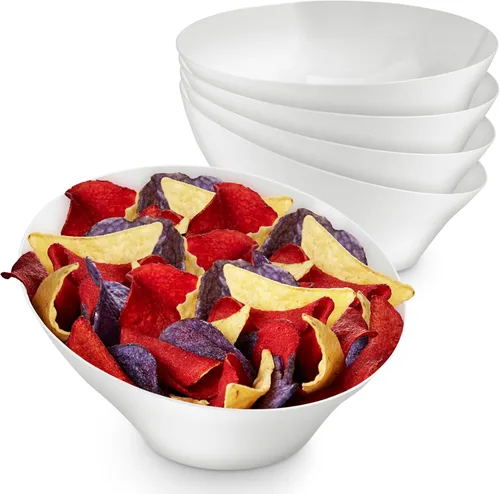Miniatura 10 de Cuencos de servir de plástico transparente de 54 onzas (paquete de 4) Platos grandes desechables para dulces, recipientes de bufé para papas fritas