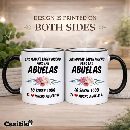 Miniatura 5 de Casitika Las Mamás Saben Mucho Pero Las Abuelas Lo Saben Todo. Taza de café Abuela – Regalo para la abuela española, divertida taza de cerámica
