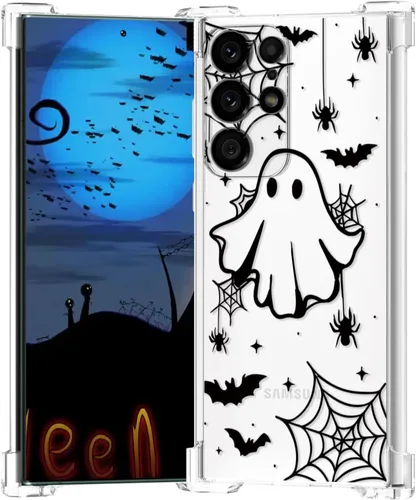 Miniatura 54 de Funda de Halloween para Google Pixel 6A transparente con diseños de murciélagos fantasmas, funda para teléfono para niñas, elegante, delgada, a