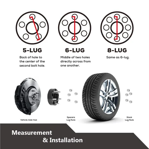 Miniatura 9 de Dynofit Adaptadores de rueda de 5 x 4.5 a 5 x 5 pulgadas de 1.25 pulgadas, 4 piezas para ruedas Jeep Jk Wk Wj Xk en Tj Yj Kk Xj Mj Kj Zj