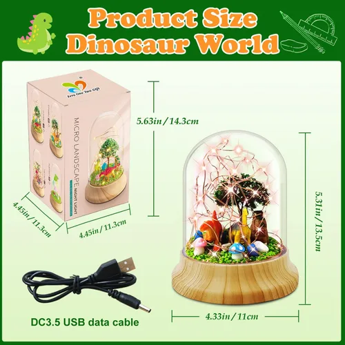 Miniatura 2 de Crea tu propia luz nocturna, kits de bricolaje de dinosaurio para niñas, luces nocturnas mágicas creativas USB Edición de mejora, juguetes