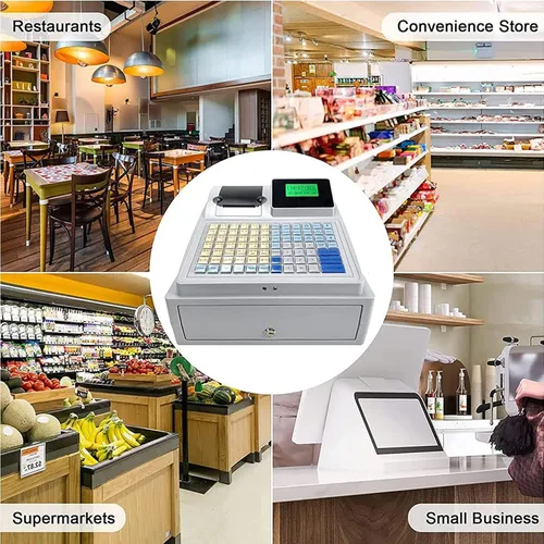 Miniatura 7 de Caja registradora Sistema electrónico Pos Caja registradora Teclado plano e impresora térmica Digital LED Caja registradora para supermercado