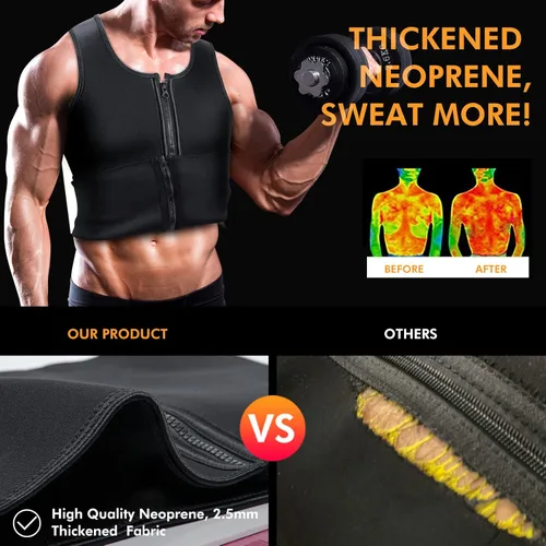 Miniatura 2 de A+ Choice Sauna Vest Waist Trainer for Men - Mens Sauna Suit Double Sweat Belt Body Shaper for Gym Workout Exercise