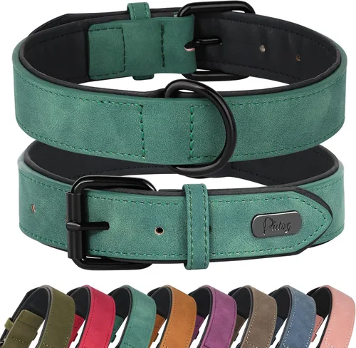 Miniatura 9 de Didog Collar de perro de piel sintética acolchado suave, transpirable y ajustable para perros pequeños, cómodo para paseos diarios, marrón, ajuste M