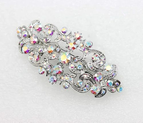Miniatura 3 de Faship Precioso pasador floral de cristal AB Rhinestone