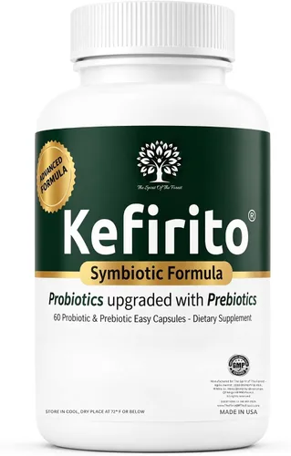 Miniatura 4 de Kefirito Daily Symbiotic Formula – Suplemento diario probiótico + prebiótico, 60 cápsulas – Absorción equilibrada de nutrientes y apoyo de comodidad