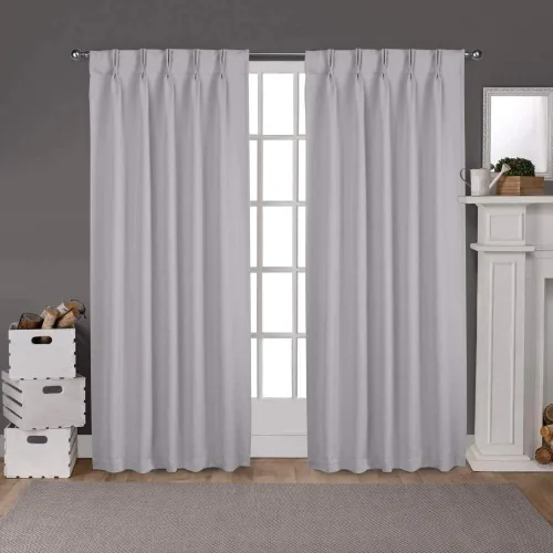 Miniatura 19 de Par de paneles de cortinas plisadas de doble pellizco para ventana (con 2 paneles combinados, 42 pulgadas de ancho x 45 pulgadas de largo)