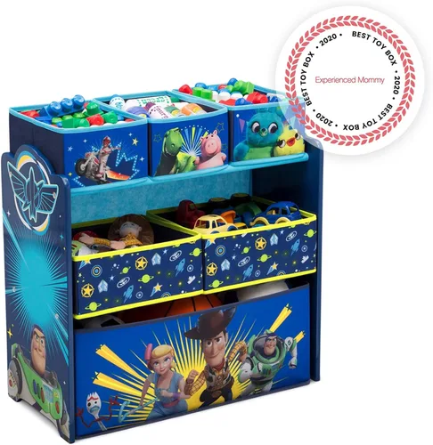 Miniatura 8 de Delta Children - Silla de escritorio con cubo de almacenamiento + Organizador de almacenamiento de juguetes con diseño de 6 contenedores