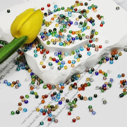 Miniatura 11 de Cuentas de semillas doradas transparentes de 4 mm al por mayor para hacer joyas, 110 gramos, aproximadamente 1600 piezas, cuentas de vidrio 6/0