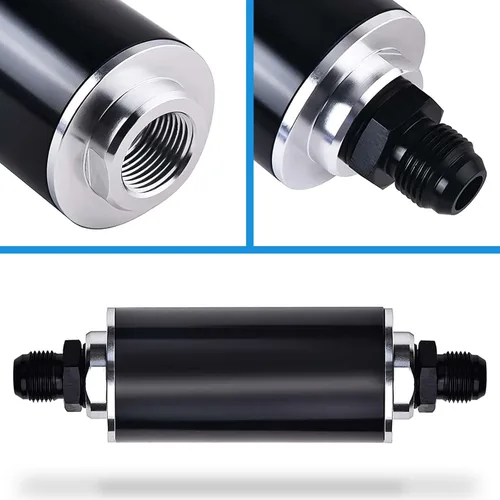 Miniatura 2 de Filtro de combustible en línea de 2.283 in de 30 micrones 6AN 8AN 10AN Aluminio Combustible/Gas/Accesorios de adaptador de filtro de gasolina