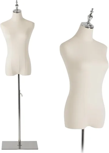Miniatura 8 de Maniquí femenino, pantalones colgantes y faldas Maniquí de vestido con soporte, altura ajustable Torso para ropa, exhibición de joyas, costura, negro