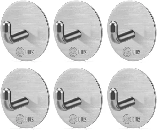 Miniatura 9 de QJUZ Gancho para bata de doble punta, ganchos adhesivos, ganchos de pared resistentes, ganchos para toallas de acero inoxidable, gancho de ducha