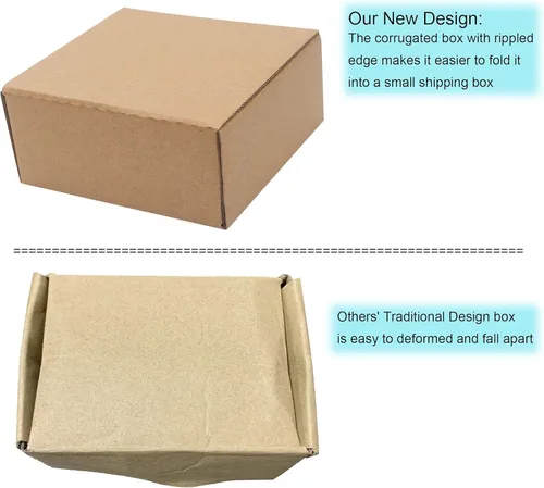 Miniatura 6 de Paquete de 10 cajas de envío pequeñas de 4 x 4 x 2 pulgadas (tamaño interior), cajas de cartón corrugado pequeñas para envíos, cajas de embalaje