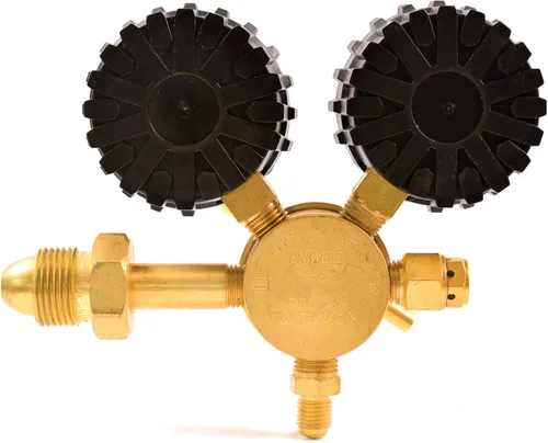 Miniatura 4 de Uniweld RHP400 Regulador de nitrógeno con 0-400 PSI de presión, CGA580 conexión de entrada y conexión de salida de llama macho de 1/4 de pulgada