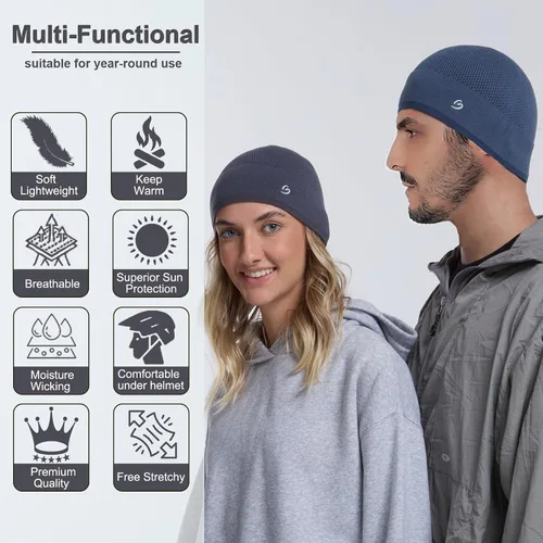 Miniatura 2 de Gorro de bambú ligero con diseño de calavera para hombres y mujeres, suave y cómodo multifunción