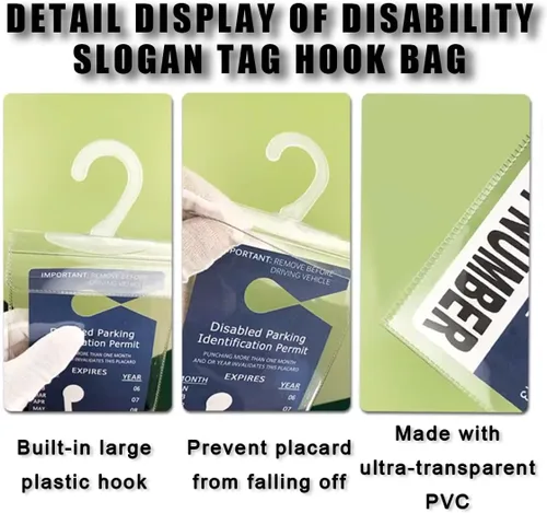 Miniatura 6 de JOYCOURT 2 soportes portátiles para discapacitados, ultra transparente, funda protectora para permiso de estacionamiento para discapacitados