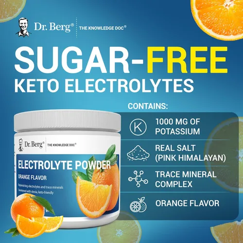 Miniatura 7 de Dr. Berg Zero Sugar Hydration Keto Electrolyte Powder - Mejorado con 1000 mg de potasio y sal rosa real del Himalaya (no sal de mesa) - Suplemento