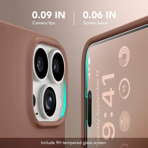 Miniatura 5 de GONEZ Funda para iPhone 14 Pro, compatible con Magsafe, con protector de pantalla + protector de lente de cámara, forro de microfibra suave