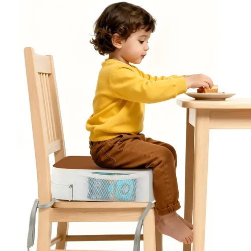 Miniatura 10 de Asiento elevador para silla de cocina, asientos elevadores de 3.8 pulgadas para mesa de comedor con lazos, asiento elevador de comedor