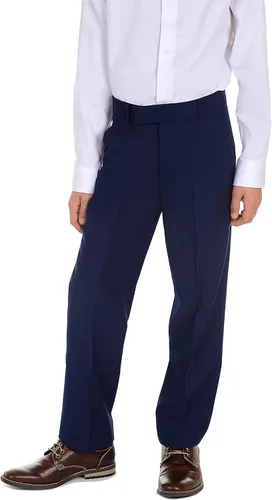 Miniatura 3 de Calvin Klein Pantalón de vestir bi-stretch de frente lisa para niño, ajuste recto, con presillas para cinturón y bolsillos delanteros