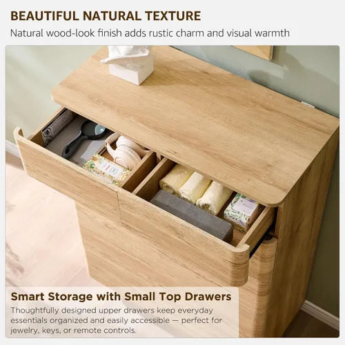 Miniatura 4 de ACCOHOHO Cómoda de 6 cajones para dormitorio, cómoda moderna de 42 pulgadas de altura, organizador de almacenamiento de madera con cajones grandes
