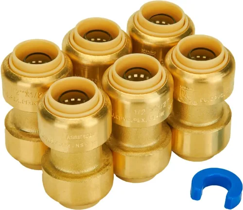 Miniatura 29 de SUNGATOR Acoplamiento de 1/2 pulgada, accesorios Pex a presión de 1/2 pulgada, acoplamiento recto de 1/2", accesorios de latón sin plomo