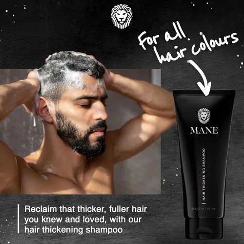 Miniatura 6 de Mane Champú de biotina espesante para el crecimiento del cabello, hombres y mujeres, apoya el cabello fino y adelgazante, reduce la pérdida