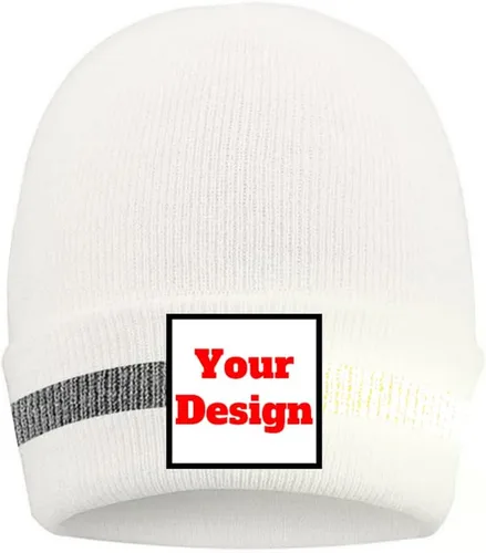 Miniatura 16 de Hi Vis - Gorro de seguridad para personalizar tu logotipo, gorro de punto de invierno con tiras reflectantes unisex