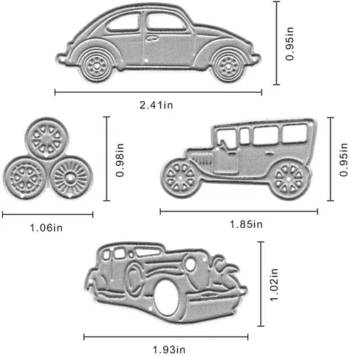 Miniatura 3 de 4 piezas de troqueles de corte en forma de camioneta sedán para hacer tarjetas, troqueles de rueda de automóvil, troqueles de vehículos, herramienta