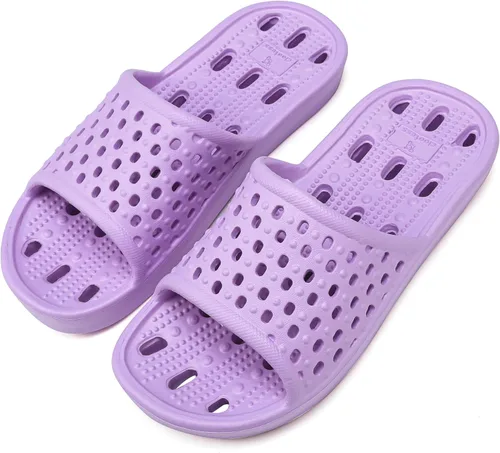 Miniatura 8 de clootess - Zapatos de ducha deslizantes para hombres y mujeres, sandalias de baño con agujeros, sandalias para piscina, gimnasio, dormitorio
