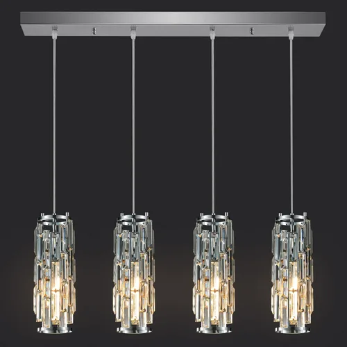Miniatura 17 de LMQNINE Lámpara colgante de 4 luces doradas modernas, mini candelabros de cristal, lámpara colgante ajustable para cocina, isla, comedor, dormitorio