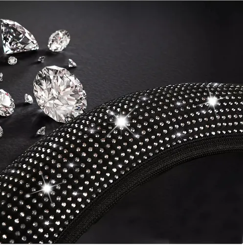 Miniatura 3 de Funda de volante brillante con diamantes y 2.75 pulgadas de posavasos para portavasos, accesorios interiores de automóviles, SUV para mujeres