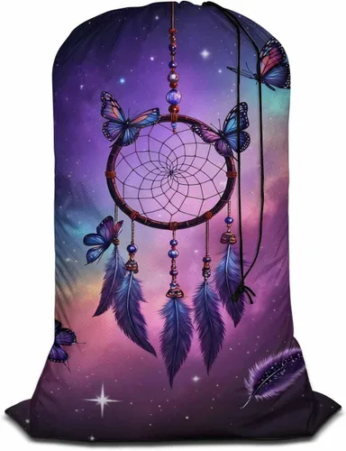 Miniatura 14 de Swono Bolsa de lavandería extra resistente de jirafa colorida, diseño de jirafa arcoíris de acuarela, bolsa con cordón ajustable y tela resistente