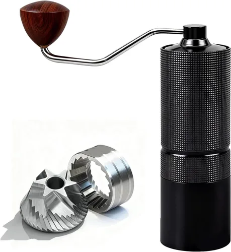 Miniatura 8 de Molinillo de café manual, rebaba cónica de acero inoxidable con ajuste ajustable, posicionamiento de doble rodamiento para prensa francesa, goteo
