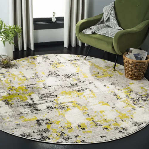 Miniatura 27 de SAFAVIEH Skyler Collection SKY193B - Alfombra moderna abstracta que no desprende pelusa, para sala de estar o dormitorio, 2 x 4 pies, gris/azul