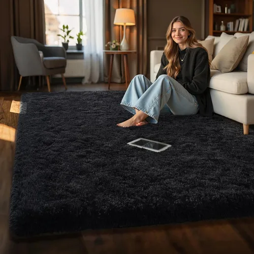 Miniatura 4 de Homore - Tapete de lujo, mullido, para dormitorio, sala de estar, tapete suave, muy bonito, cómodo, moderno, para niño y guardería