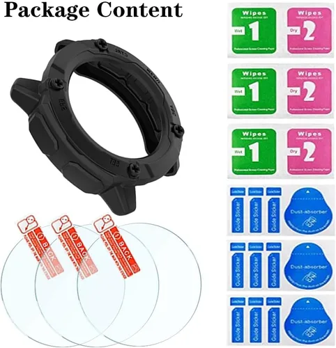 Miniatura 6 de Protector de pantalla de reloj compatible con Garmin Instinct 2x Solar, película de vidrio templado, antiarañazos, cobertura completa de alta