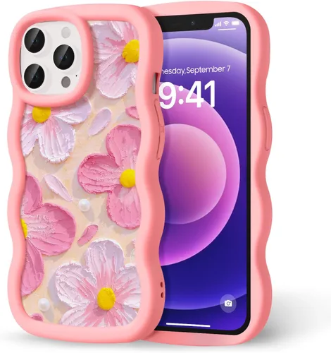 Miniatura 134 de Compatible con iPhone SE/8/7 Funda para Mujeres y Niñas, Marco Ondulado Rizado con Patrón Lindo, Estética Delgada Suave Silicona TPU Parachoques